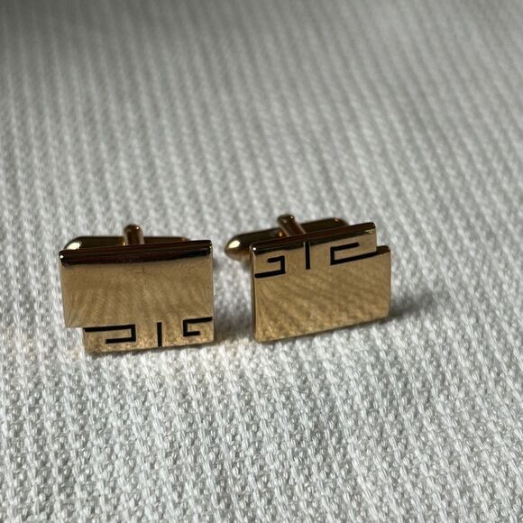 Vintage marked SWANK square gold tone chain pattern cufflinks - Picture 1 of 3